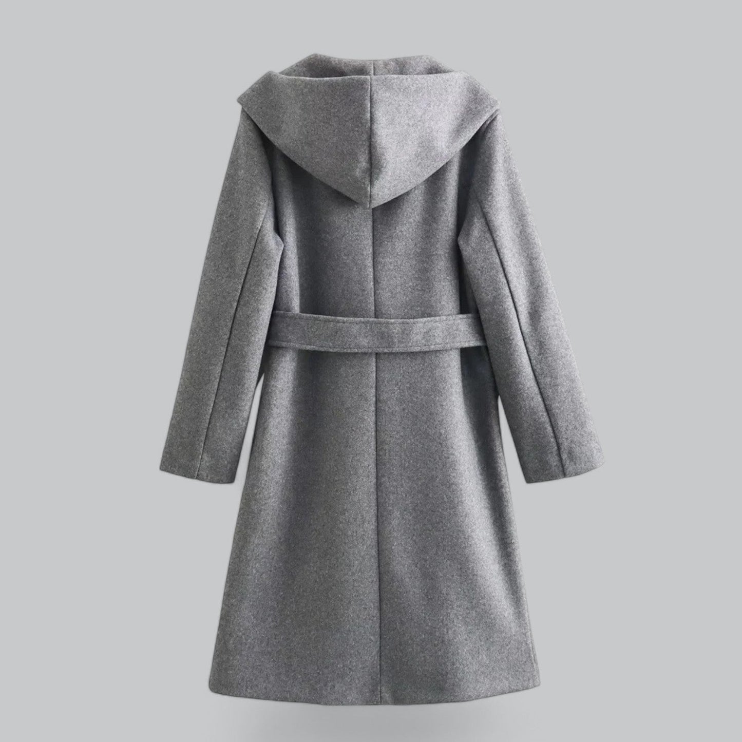 Hooded Long Trench Coat with Belt | Women's Stylish Outerwear | Water-Resistant Fabric, Adjustable Waist, and Warm Lining