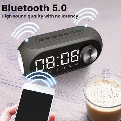 Wireless Charging Bluetooth Speaker Alarm Clock with LED Lamp