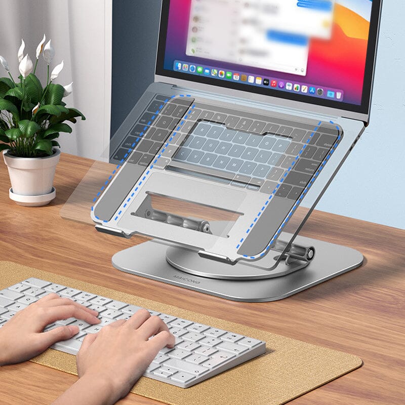 Aluminum Alloy Laptop Stand 360 Degree Rotating Bracket Silver