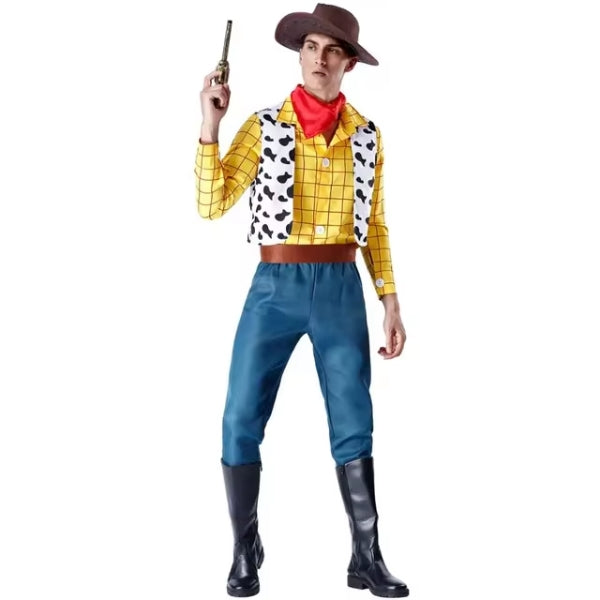 Cowboy Cowgirl Jessie Woody Costume for Adults – Wild West Outfit for Fancy Dress and Halloween