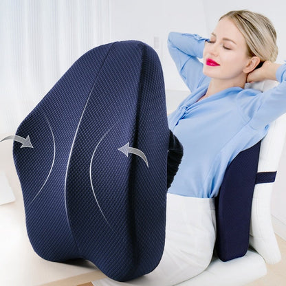 Orthopedic Memory Foam Seat Cushion – Back & Lumbar Support for Office Chairs