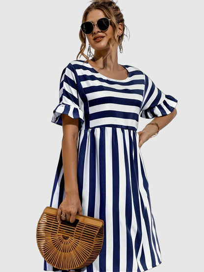 Dress Stripe™ | Women's Striped Short Dress | Lightweight Fabric, Casual Fit & Stylish Design