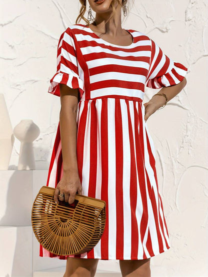 Dress Stripe™ | Women's Striped Short Dress | Lightweight Fabric, Casual Fit & Stylish Design