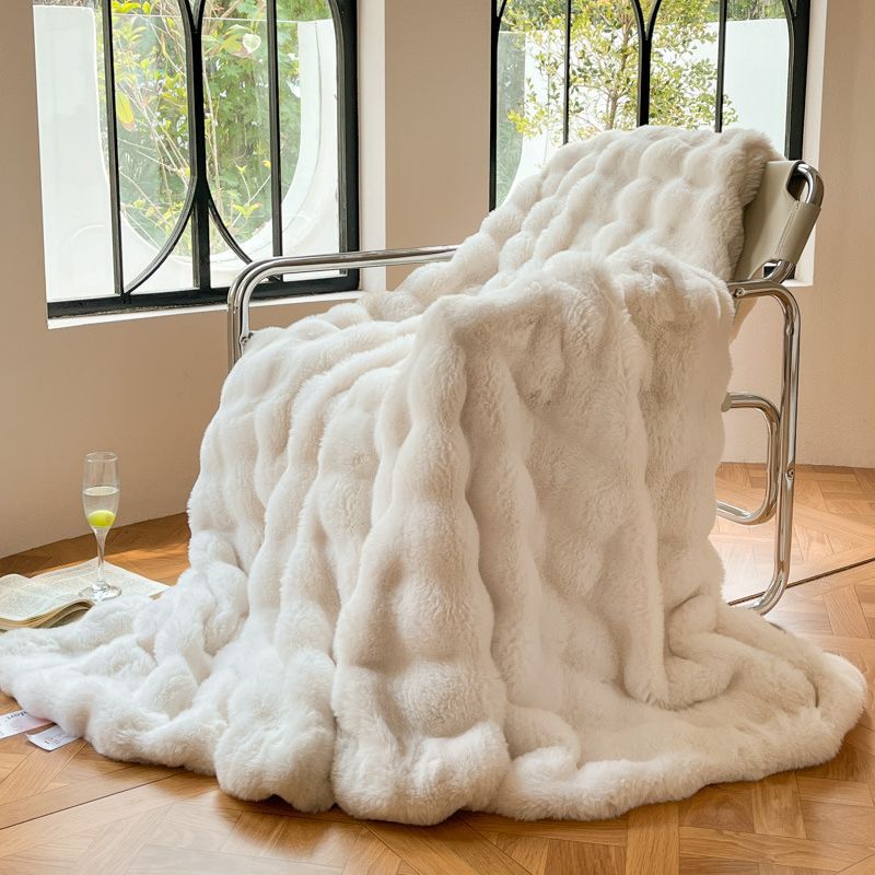 Rabbit Faux Fur Blanket | Soft and Warm