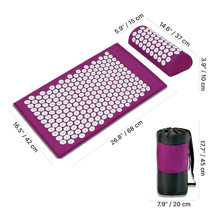 Acupressure Mat & Pillow Set – Spike Massage Pad for Pain Relief & Relaxation