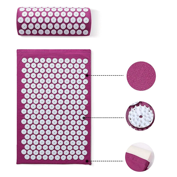 Acupressure Mat & Pillow Set – Spike Massage Pad for Pain Relief & Relaxation