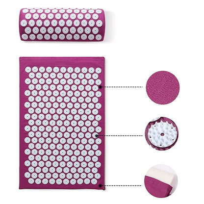 Acupressure Mat & Pillow Set – Spike Massage Pad for Pain Relief & Relaxation