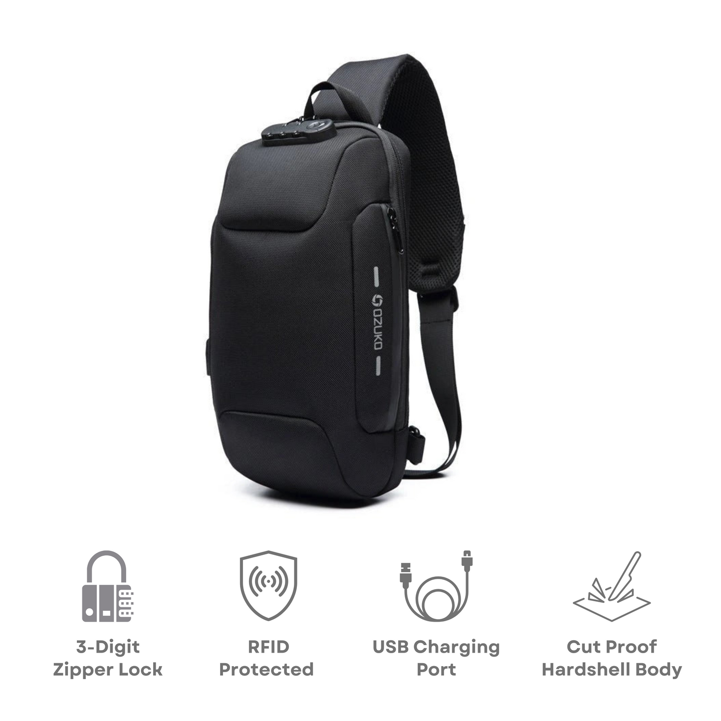 Anti-Theft Crossbody Bag with Charging Port – Perfect for Travel & Security