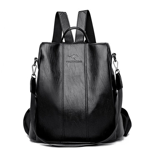 Anti-theft leather backpack women vintage shoulder bag - Getitt