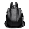 Image of Anti-theft leather backpack women vintage shoulder bag - Getitt