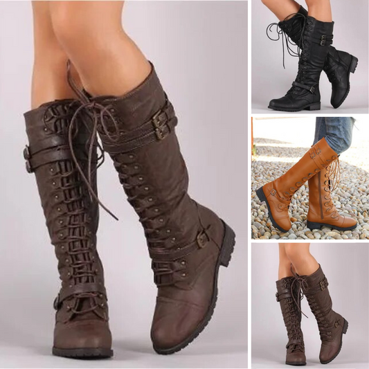 B&S | Warm & Non-Slip Steampunk Retro Lace-Up Boots for Women – Bold Fashion Statement for Winter