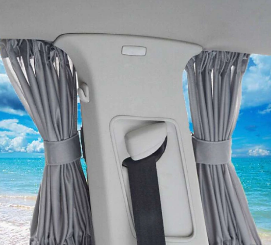 Curtains for a Car or Campervan – Stretchable Side Window Sunshade with Elastic Cord