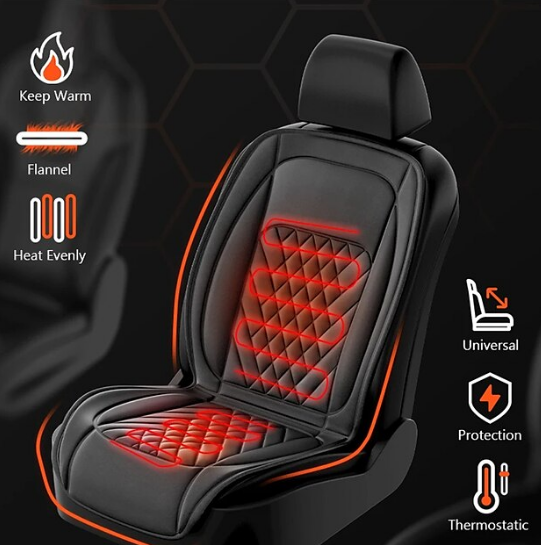 Heated Car Seat Cushion - Fast Heating Car Seat Heater with Universal Fit