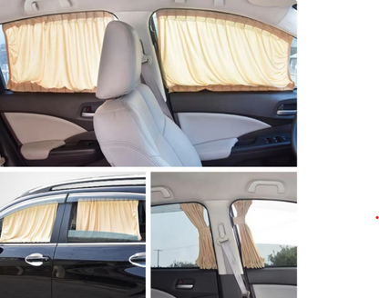 Curtains for a Car or Campervan – Stretchable Side Window Sunshade with Elastic Cord