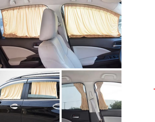 Curtains for a Car or Campervan – Stretchable Side Window Sunshade with Elastic Cord