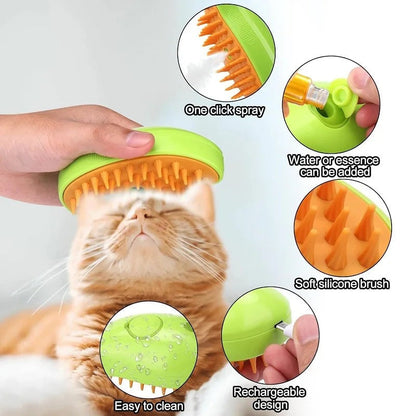 SteamPaws Cat Brush - 3-In-1