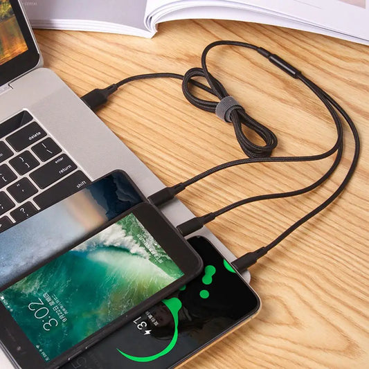 3 in 1 Charging Cable Multi USB Port