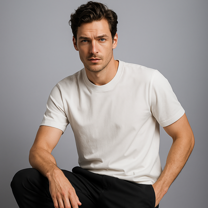 Men's Premium Cotton Crew Neck T-Shirt | Soft Fabric, Breathable, Casual Fit for Everyday Wear