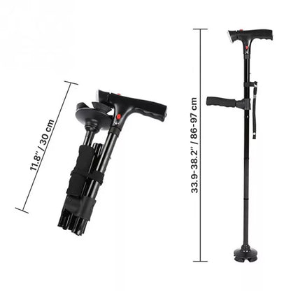 Collapsible Walking Stick with LED Light – Folding Cane for Enhanced Mobility & Nighttime Safety