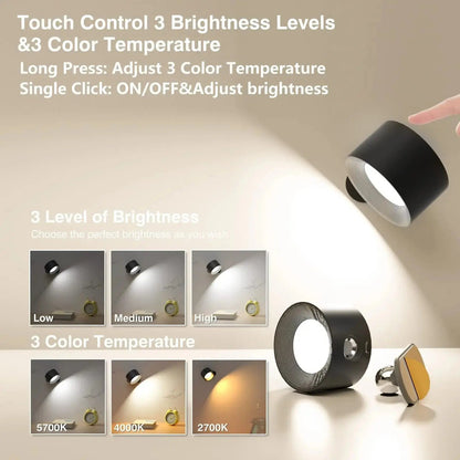 Cordless Wall Lamp - Battery Operated LED Light Fixture for Indoor & Outdoor Use