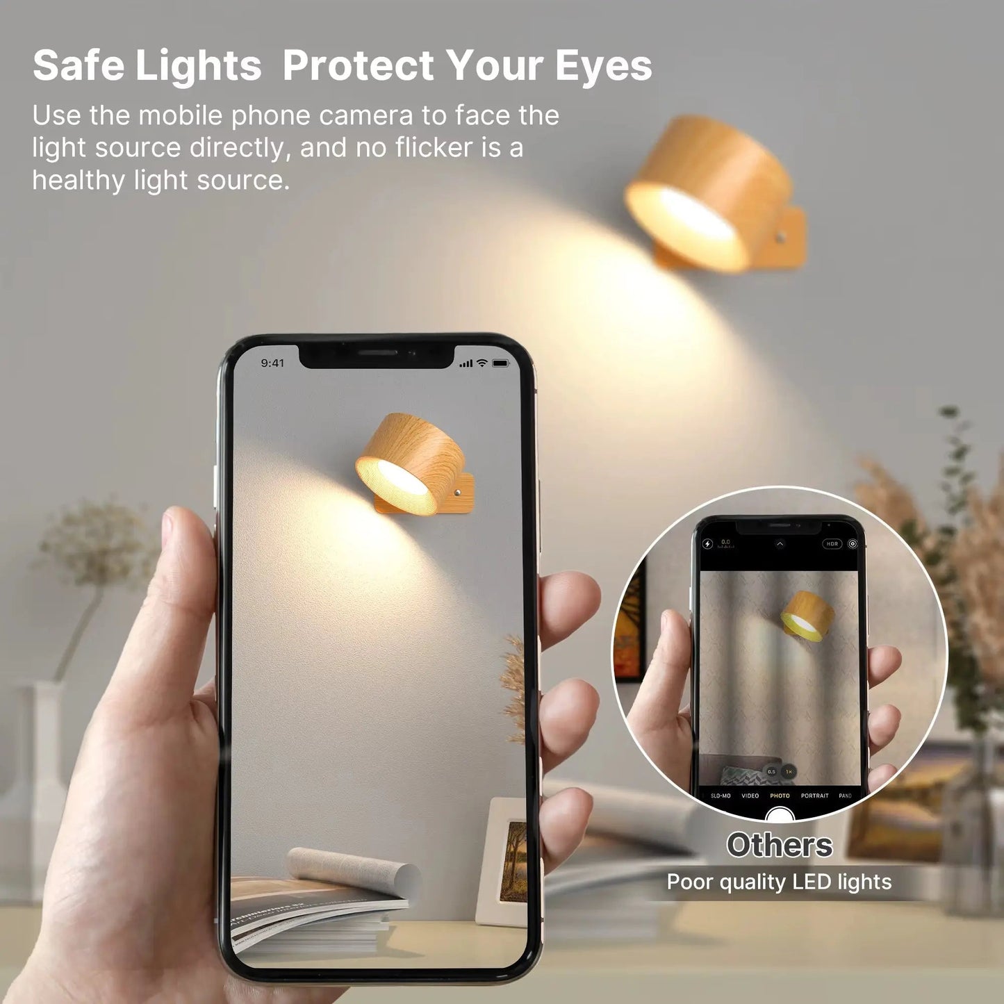 Cordless Wall Lamp - Battery Operated LED Light Fixture for Indoor & Outdoor Use