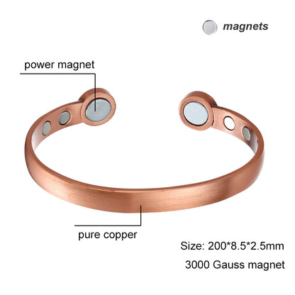 Men’s Copper Bracelet – Hi-Power Magnetic Therapy for Arthritis & Health Benefits