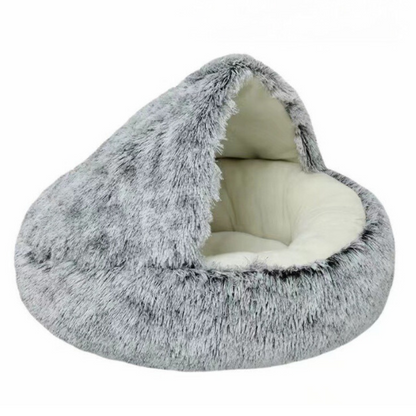 2-in-1 Cozy Cat Cave and Donut Bed - Ultimate Warmth and Comfort for Your Feline Friend