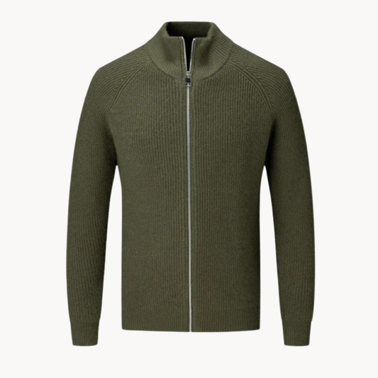 Braymoor | Mens Full Zip Cardigan Sweater in Wool or Cashmere Smart Zipped Jumper Jacket for Autumn Winter Layering