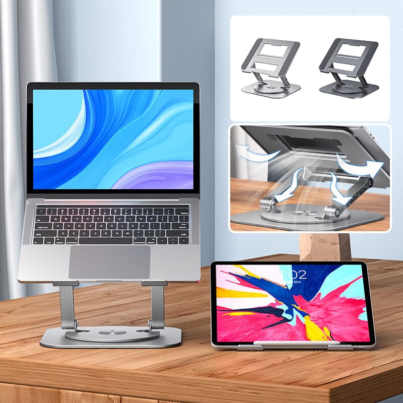 Aluminum Alloy Laptop Stand 360 Degree Rotating Bracket Silver