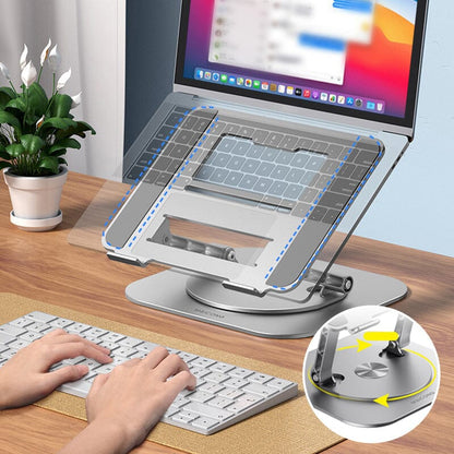 Aluminum Alloy Laptop Stand 360 Degree Rotating Bracket Silver