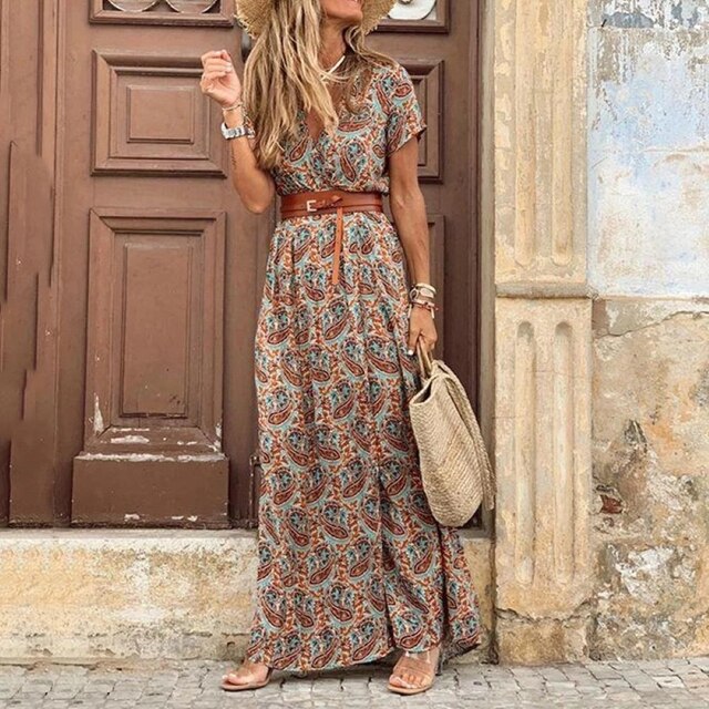 Boho Summer Dress for Women, Airy Lightweight Cotton Fabric, Perfect for Warm Weather