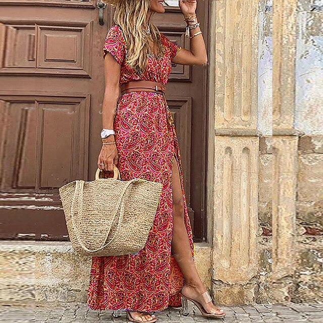 Boho Summer Dress for Women, Airy Lightweight Cotton Fabric, Perfect for Warm Weather
