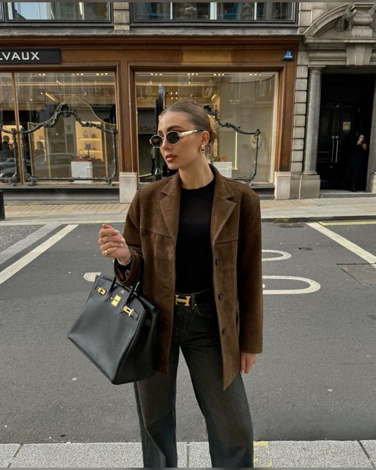 Suede Jacket for Women - Stylish Women's Outerwear in Soft Suede Material
