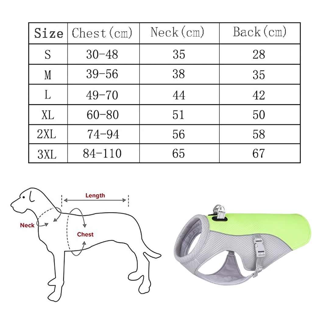 Summer Ice Dog Cooler Vest Dog Cooling Vest For Sunstroke Prevention Water-soakable Dog Cooling Vest Coat Suit