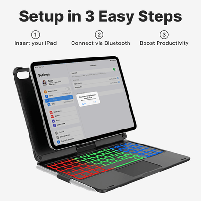 RGB Pro Wireless Keyboard Case for iPad | Case & Keyboard