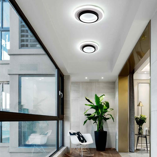 LED Flush Mount Ceiling Light 18W with 3CCT Color Temperature Adjustment - Black & White Fixture for Home & Office Lighting