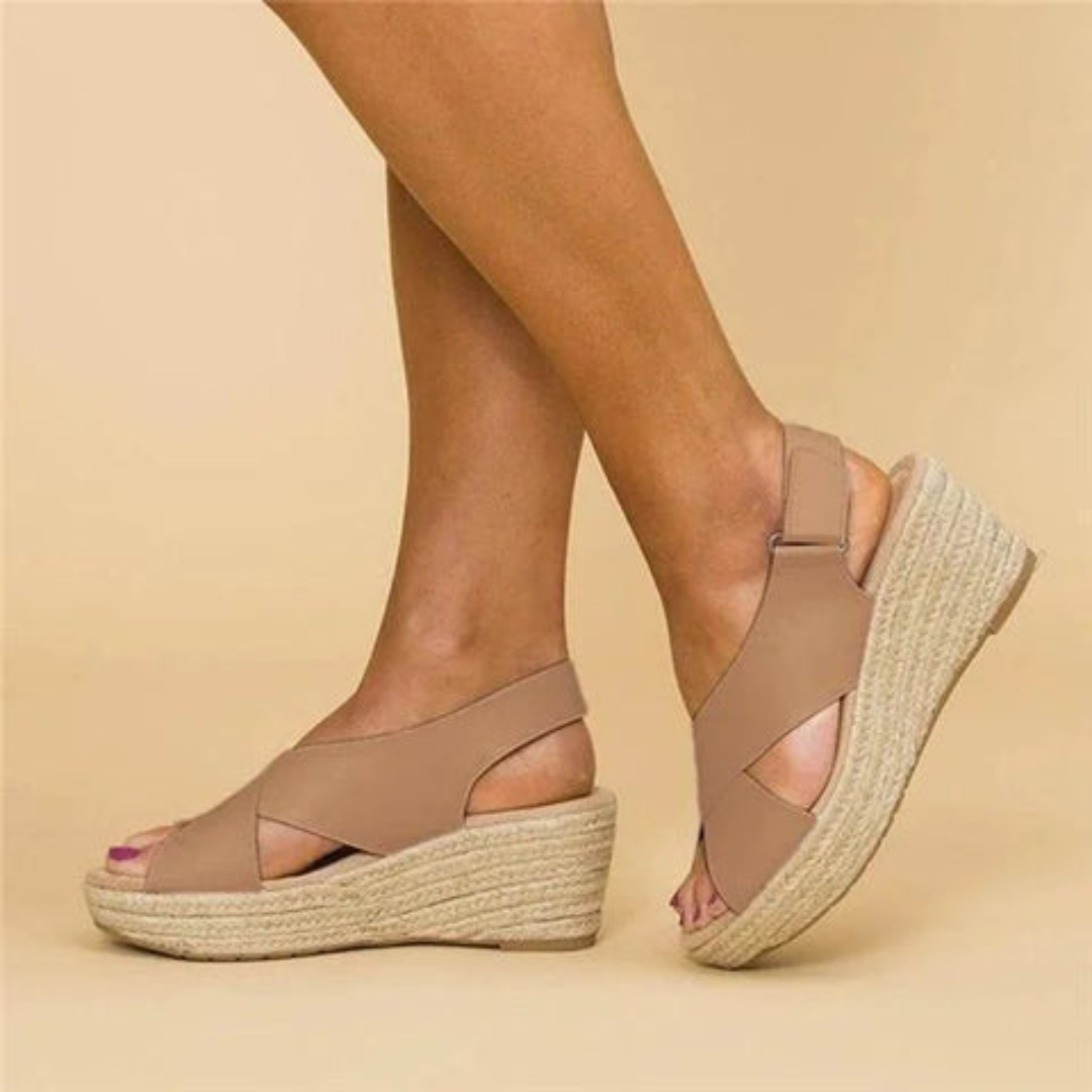 Wedge Aura™ | Women's Cross-Strap Wedge Sandals | Durable Material, Stylish Design & Comfortable Fit