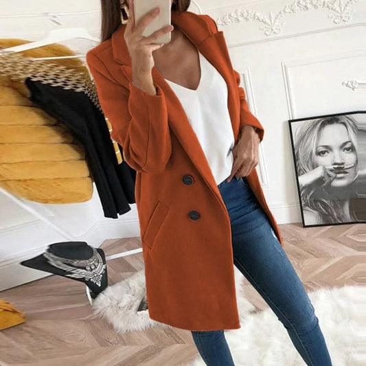 Ladies' Double-Breasted Trench Coat - Women's Outerwear, Waterproof, Beige, Size 10-16