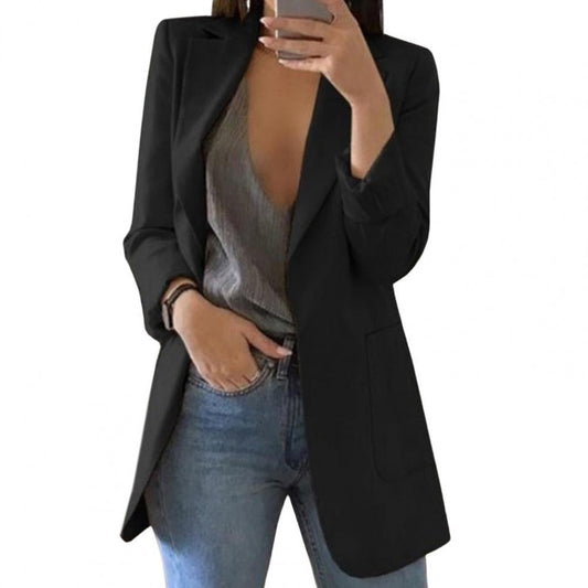 B&S | Luxurious Wool Long Blazer for Women – Tailored Fit & Versatile Style for Any Occasion
