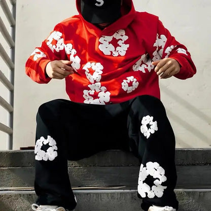 Unisex Tracksuit Set, Denim Material, Casual Sportswear, Comfortable Fit, Activewear for Everyday Use