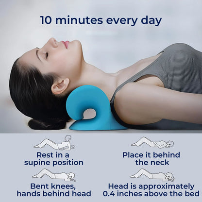 Chiropractic Neck Pillow for Pain Relief and Improved Posture - Neck Stretcher for Better Sleep and Comfort