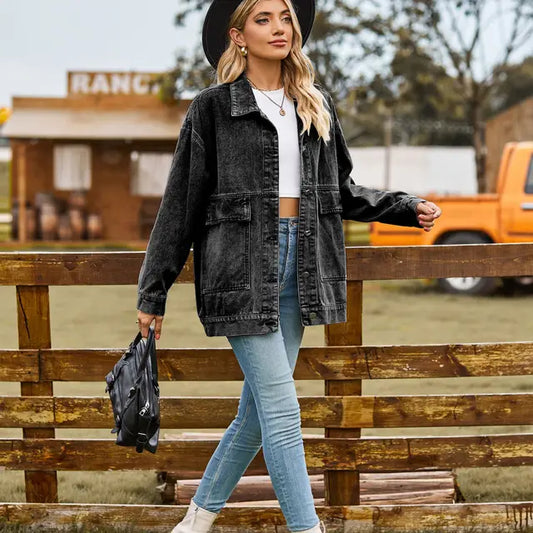Denim Aura™ | Women's Stylish Denim Jacket | Lightweight, Distressed Design & Comfortable Fit