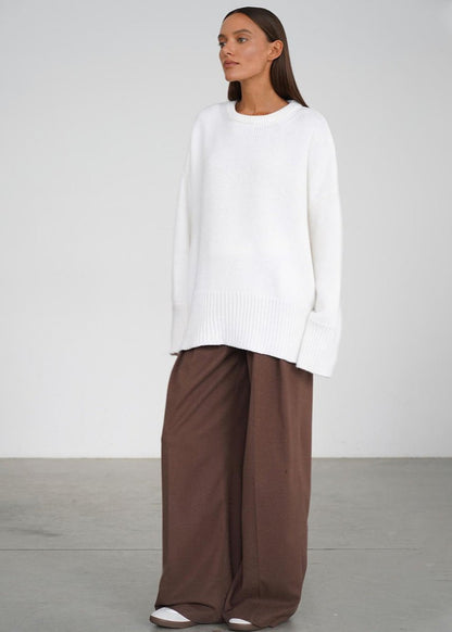 Knit Aura™ | Oversized Gray Knit Sweater | Soft Fabric, Cozy Fit & Casual Style