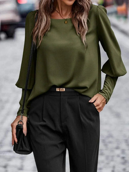 Blouse Aura™ | Women's Pleated Sleeve Blouse | Lightweight Fabric, Stylish Design & Comfortable Fit