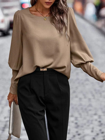 Blouse Aura™ | Women's Pleated Sleeve Blouse | Lightweight Fabric, Stylish Design & Comfortable Fit