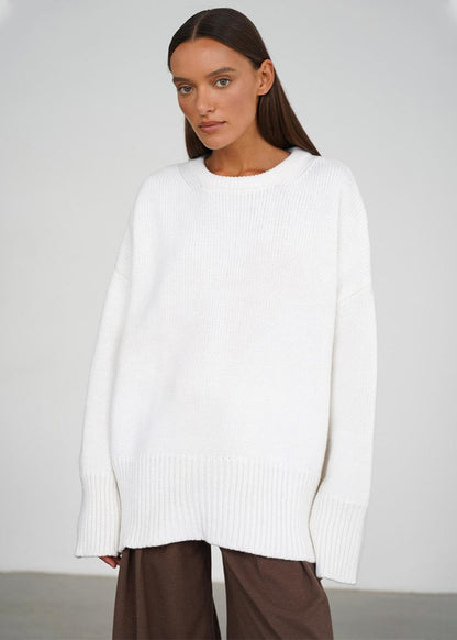 Knit Aura™ | Oversized Gray Knit Sweater | Soft Fabric, Cozy Fit & Casual Style