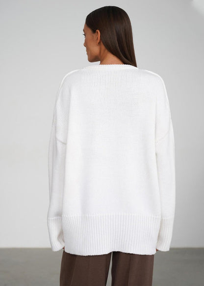 Knit Aura™ | Oversized Gray Knit Sweater | Soft Fabric, Cozy Fit & Casual Style