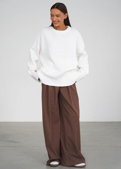 Knit Aura™ | Oversized Gray Knit Sweater | Soft Fabric, Cozy Fit & Casual Style