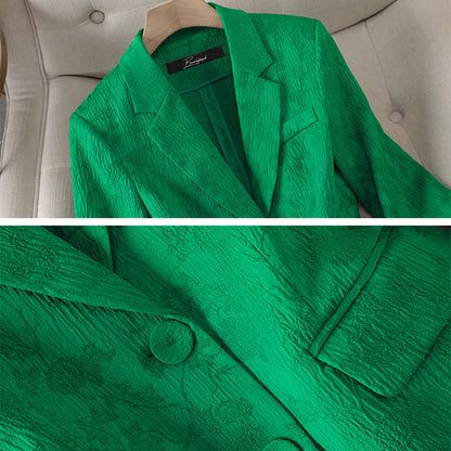 Blazer Elise™ | Women's Tailored Suit | Textured Blazer & Straight-Leg Trousers, Formal Fit, Professional Style