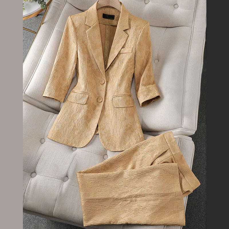 Blazer Elise™ | Women's Tailored Suit | Notched Lapel, Fitted Blazer & Trousers for Smart Formal Wear